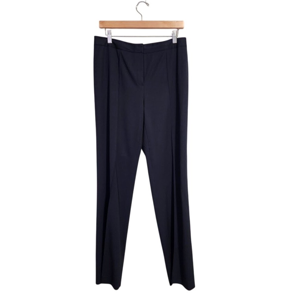 LAFAYETTE 148 Wool Menswear Pull On Pants Navy Minimalist Career 6
